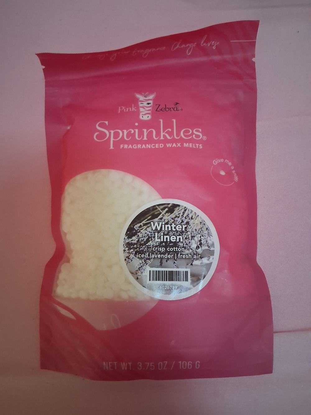 Pink Zebra Sprinkles Winter Linen Wax Melts - Pink